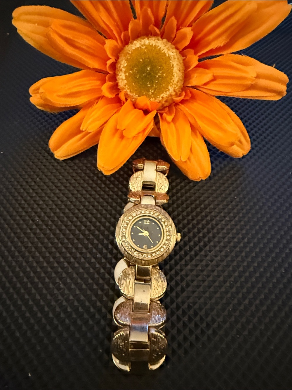 Allude Gold Tone Women's Bracelet Watch - Elegant Textured Link Design
